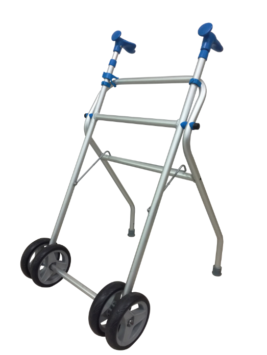 Aluminum Walker, Folding Walker, Wheeled Walker (without seat, without brake)