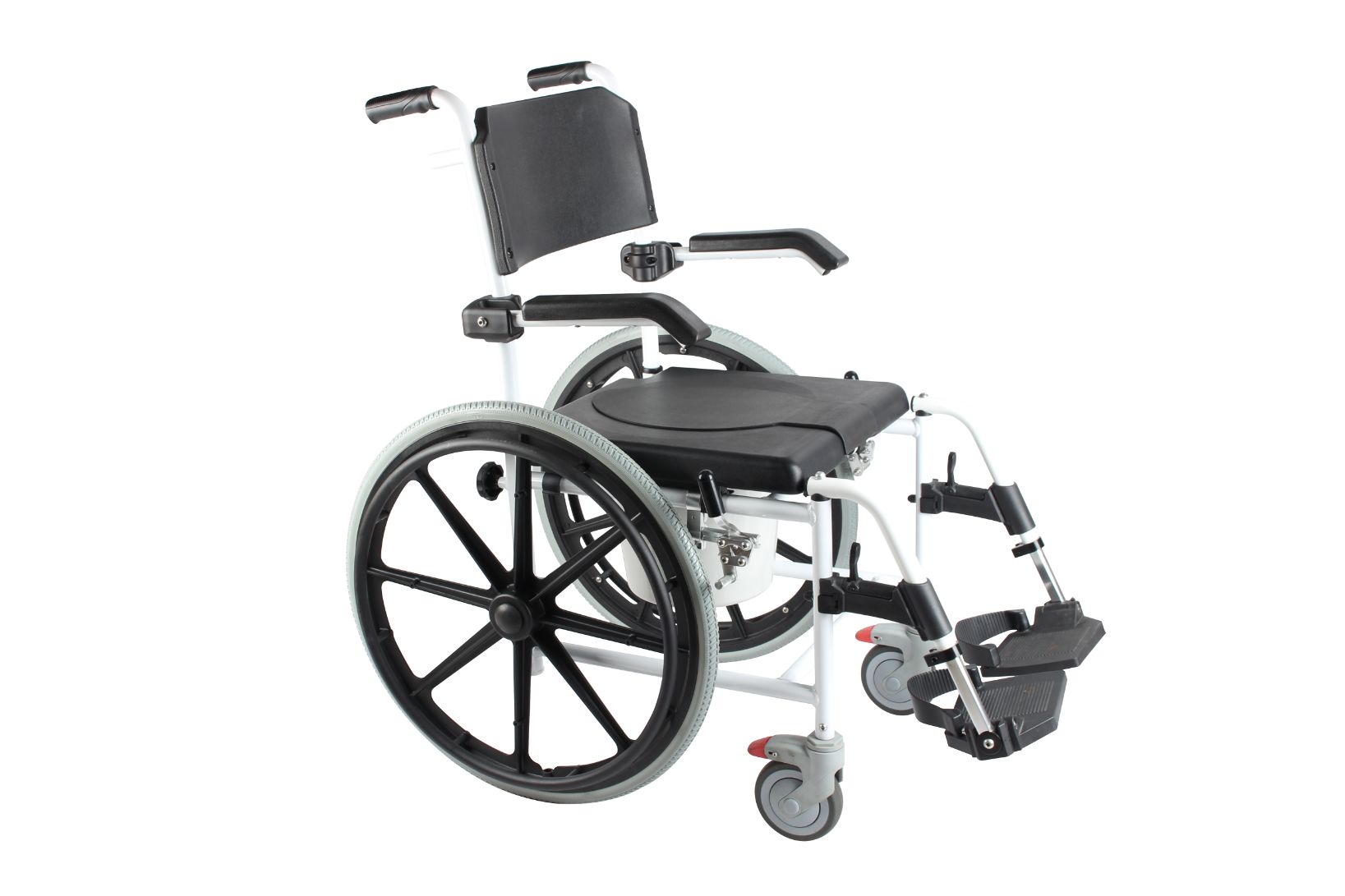 3 in 1 Commode Shower Chair with 24 inches Rear Wheels