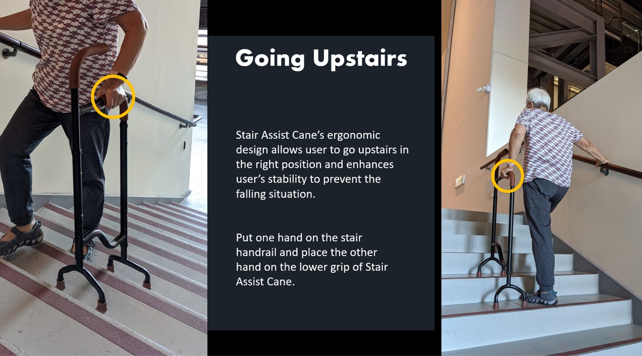Using Stair Assist Cane go upstairs