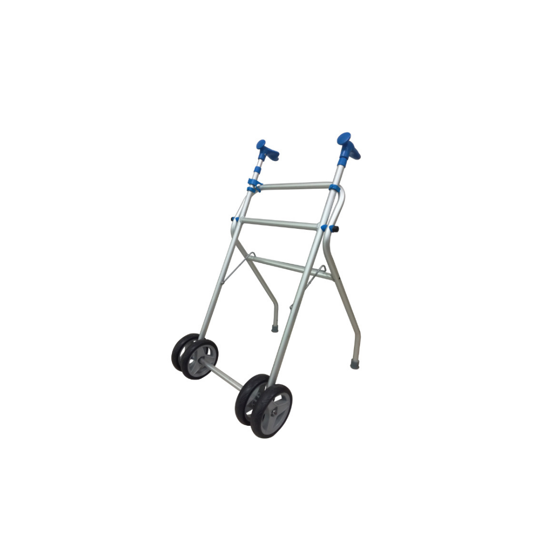 Aluminum Walker, Folding Walker, Wheeled Walker (without seat, without brake)